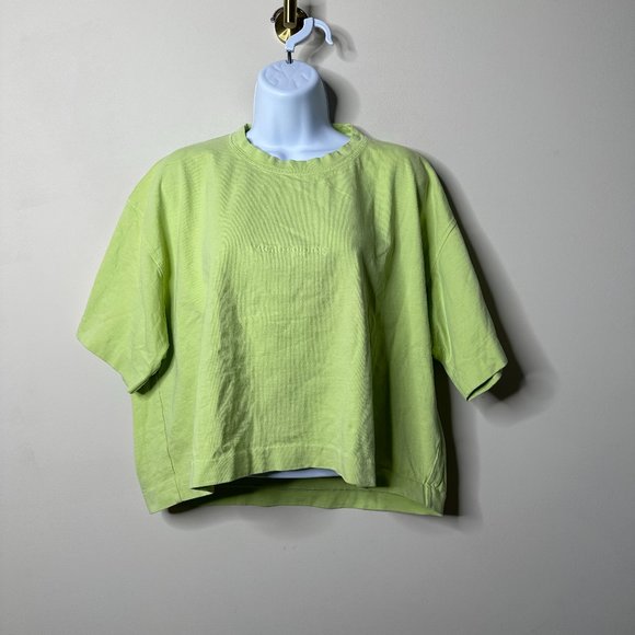 Acne Studios Cylea Embossed Logo Tee Lime Green Small - Picture 2 of 7